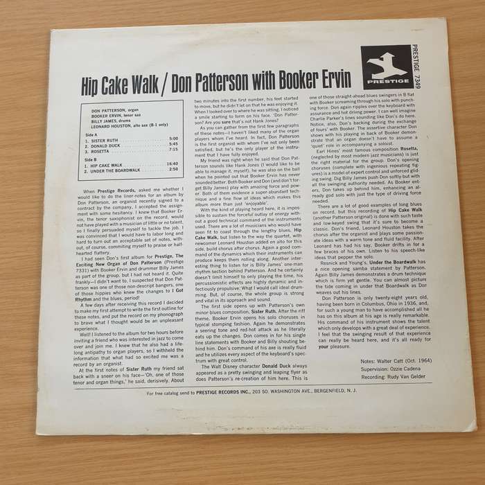 Don Patterson With Booker Ervin  Hip Cake Walk - Vinyl LP Record (VG)