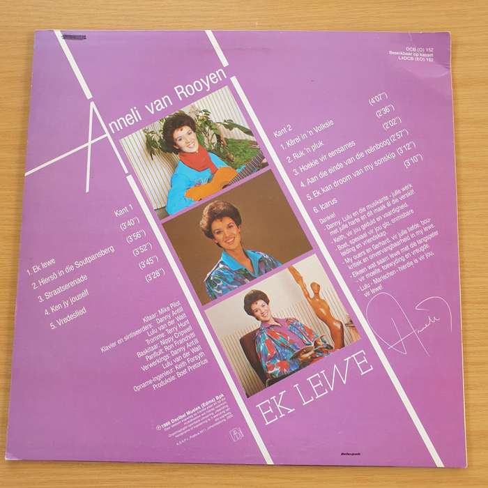Anneli van Rooyen - Ek Lewe  Vinyl LP Record  (VG+)