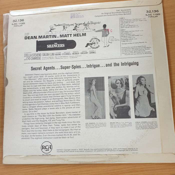 Dean Martin  The Silencers - Original Soundtrack Recording  Vinyl LP Record  (VG+)
