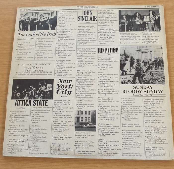 John Lennon - Yoko & Ono - Plastic Ono Band - Sometime in New York City  Double Vinyl LP Recor...