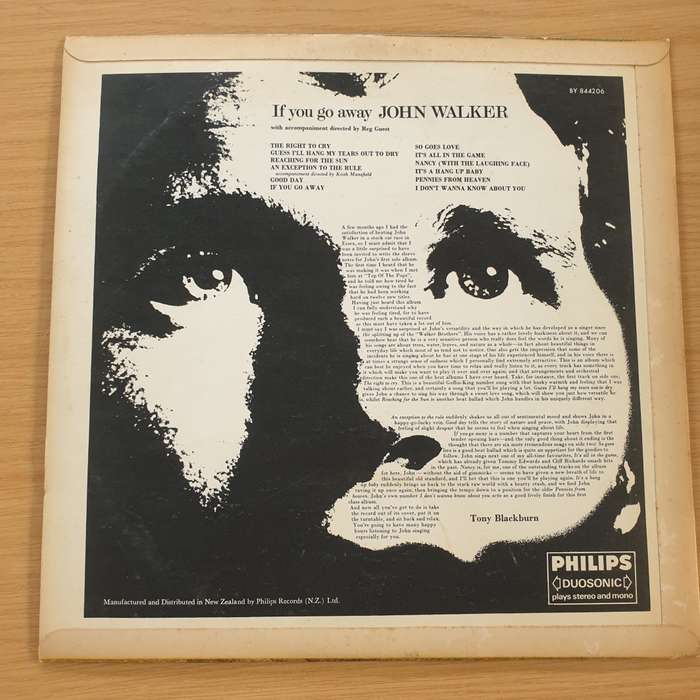 John Walker  If You Go Away  Vinyl LP Record  (VG+)