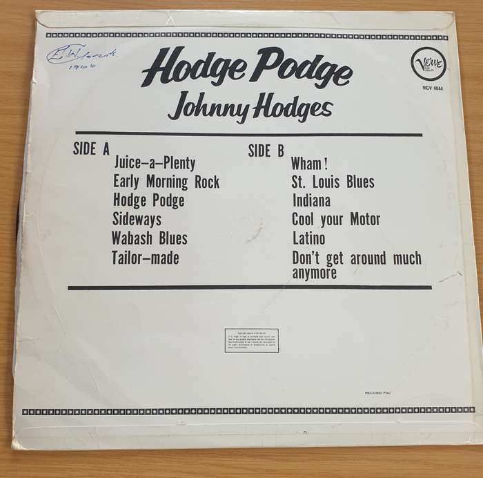 Johnny Hodges  Hodge Podge -  Vinyl LP Record (VG)