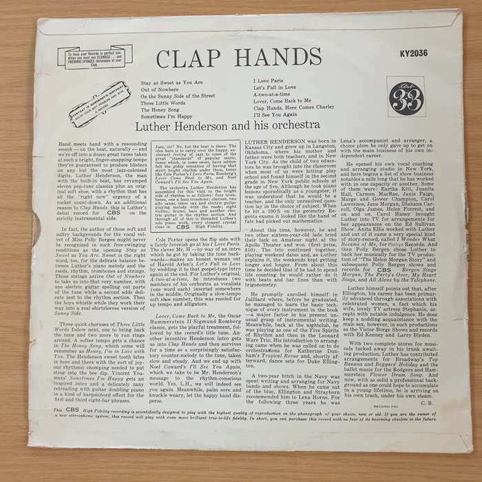 Luther Henderson And His Orchestra  Clap Hands With - Vinyl LP Record (VG)