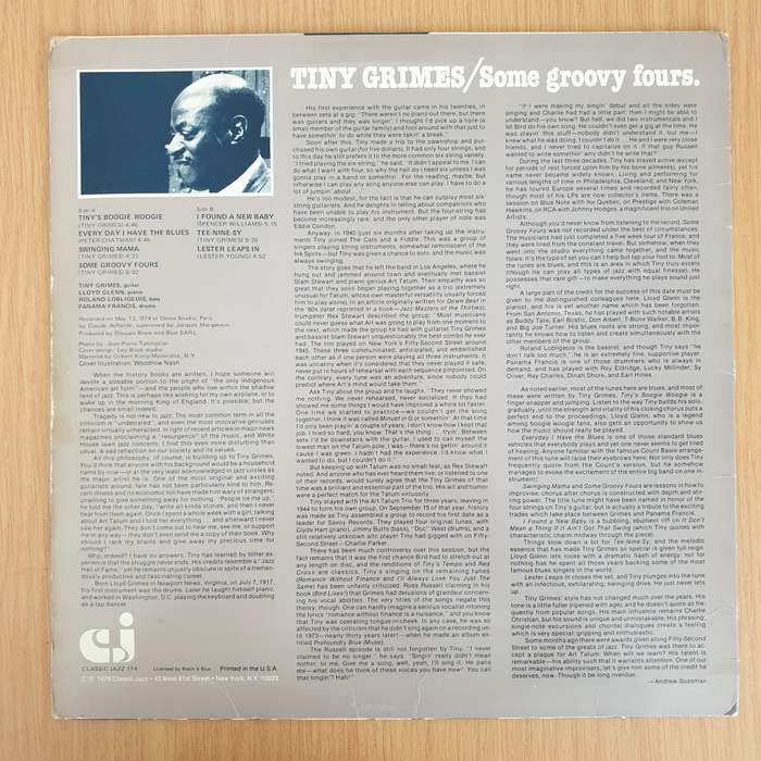 Tiny Grimes  Some Groovy Fours  - Vinyl LP Record  (G+)