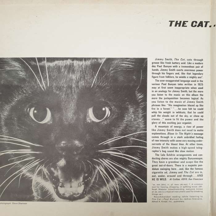 The Incredible Jimmy Smith  The Cat  - Vinyl LP Record  (G+)