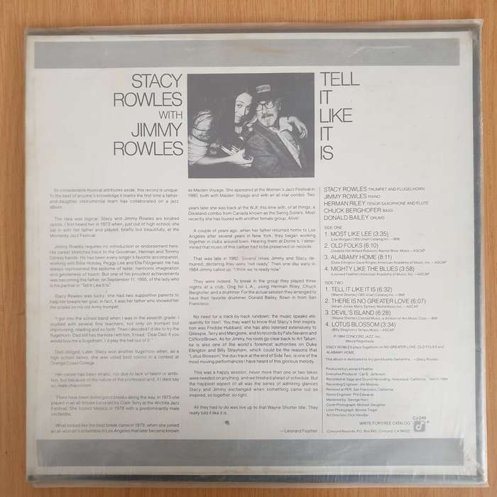 Stacy Rowles With Jimmy Rowles  Tell It Like It Is - Vinyl LP Record (VG+)