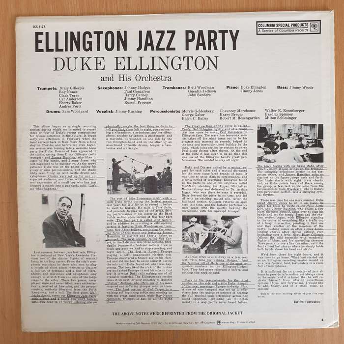 Duke Ellington And His Orchestra  Ellington Jazz Party - Vinyl LP Record (VG)