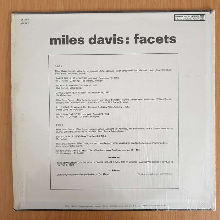 Miles Davis  Facets - Vinyl LP Record (VG+)