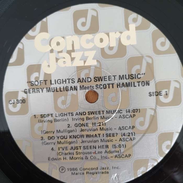 Gerry Mulligan Meets Scott Hamilton  Soft Lights & Sweet Music - Vinyl LP Record (VG+)