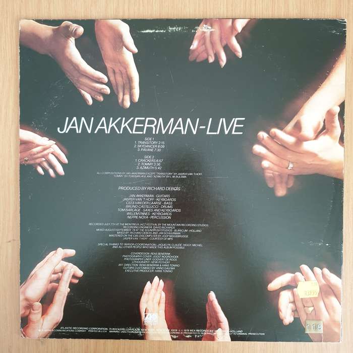Jan Akkerman  Live - Vinyl LP Record (VG+)