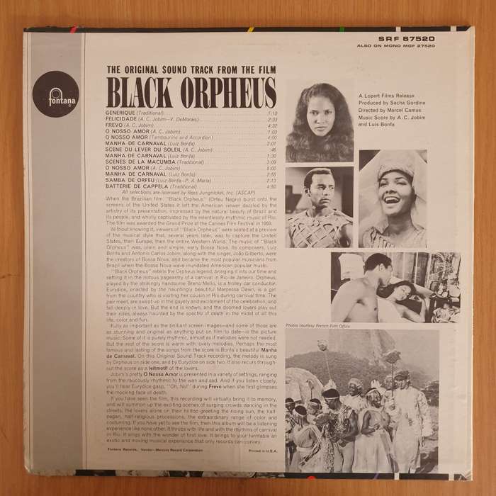 Black Orpheus- Antonio Carlos Jobim / Luiz Bonfá  The Original Soundtrack From The Film - Vin...