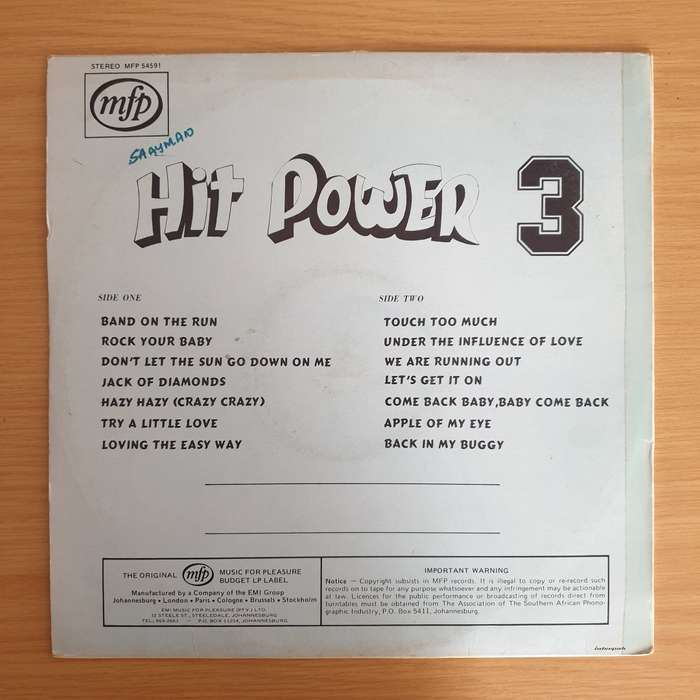 Hit Power 3  Vinyl LP Record (VG+)
