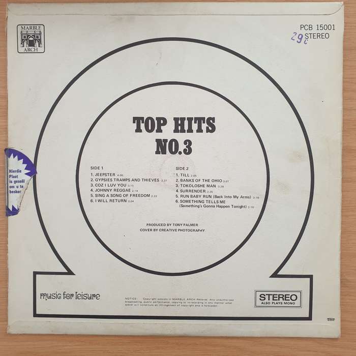 Top Hits No   Vinyl LP Record (VG+)