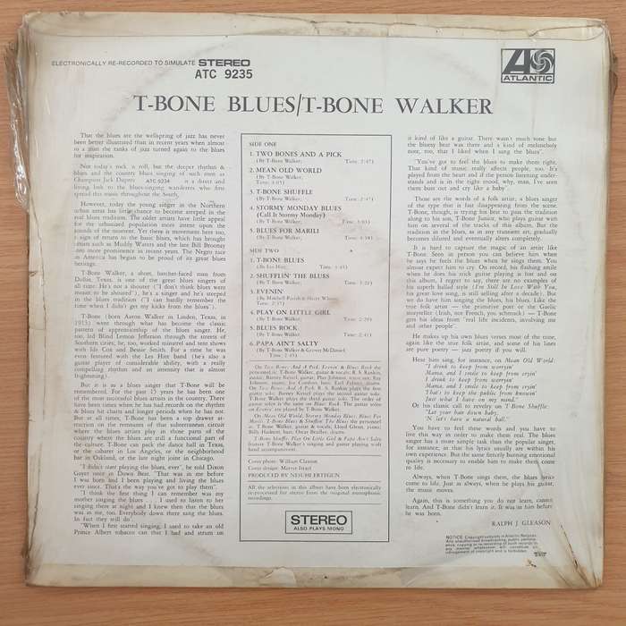 T-Bone Walker  T-Bone Blues  Vinyl LP Record (VG+)