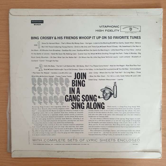 Bing Crosby And His Friends  Join Bing In A Gang Sing Along - Vinyl LP Record (VG)