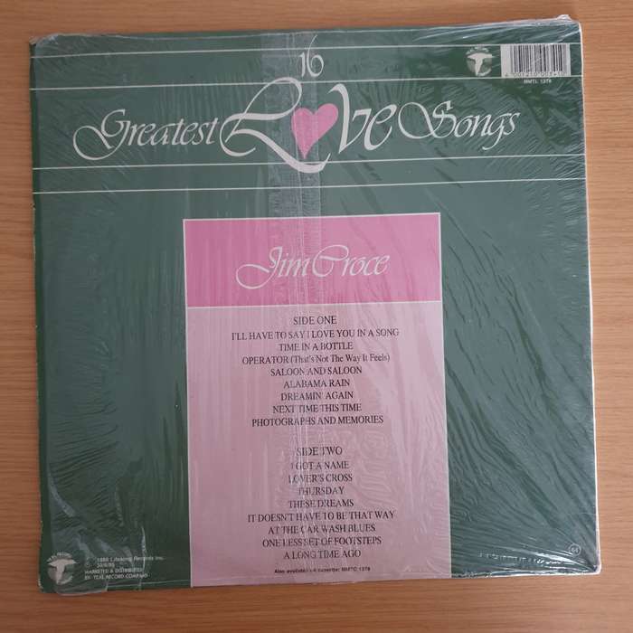 Jim Croce - 16 Greatest Love Songs - Vinyl LP Record - Very-Good+ Quality (VG+)