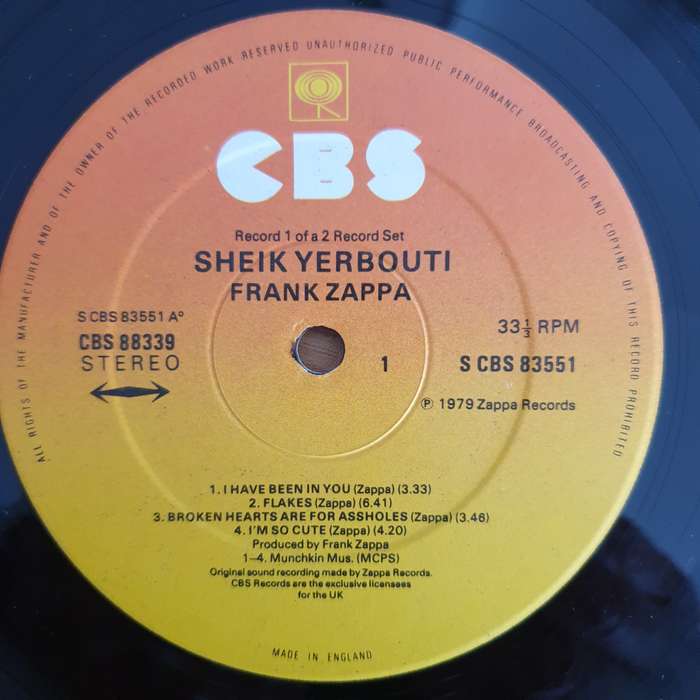 Frank Zappa  Sheik Yerbouti (England) - Double Vinyl LP Record  (VG+)