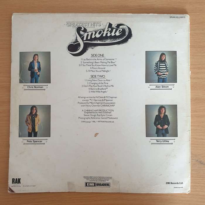 Smokie  Smokie's Greatest Hits  Vinyl LP Record (VG)