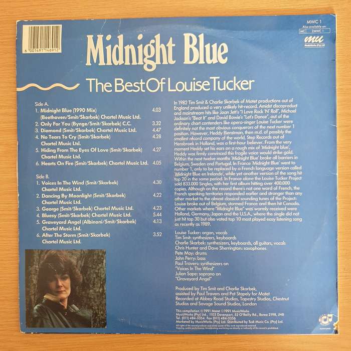 Louise Tucker  Midnight Blue - The Best Of Louise Tucker   Vinyl LP Record (VG+)