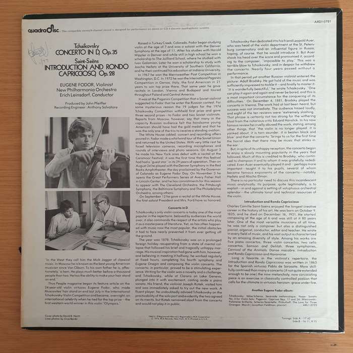Eugene Fodor Plays Tchaikovsky Violin Concerto And Saint-Saens: Introduction And Rondo Capriccios...