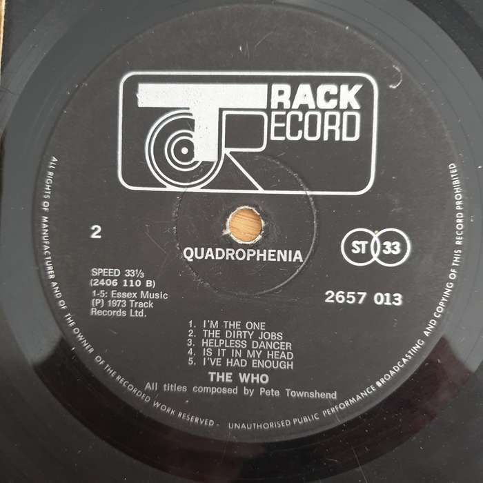 The Who  Quadrophenia (UK)   Double Vinyl LP Record  (G)