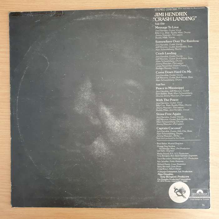 Jimi Hendrix  Crash Landing - Vinyl LP Record (VG+)