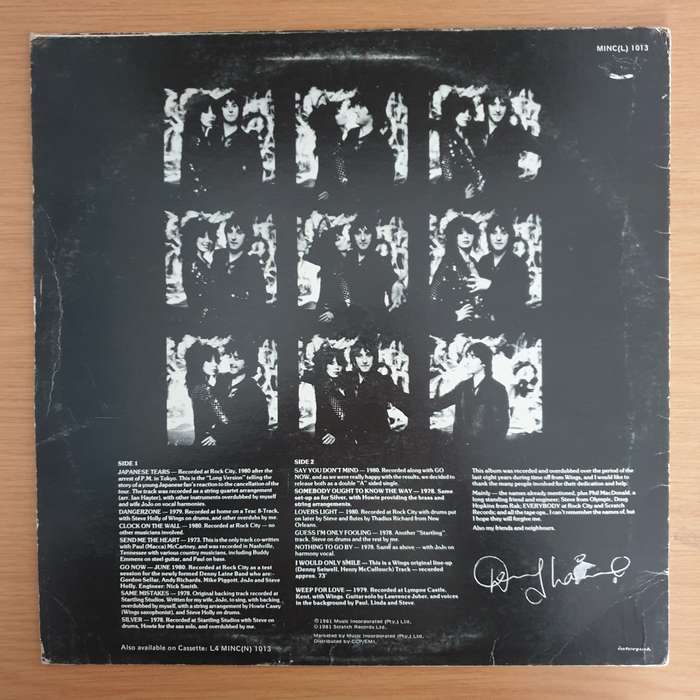 Denny Laine  Japanese Tears -  Vinyl LP Record (VG+)