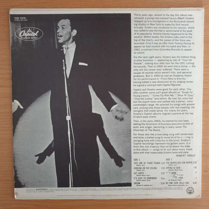 Frank Sinatra - Just One of those Things  Vinyl LP Record (VG+)
