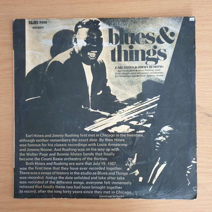Earl Hines & Jimmy Rushing  Blues & Things - Vinyl LP Record  (VG+)