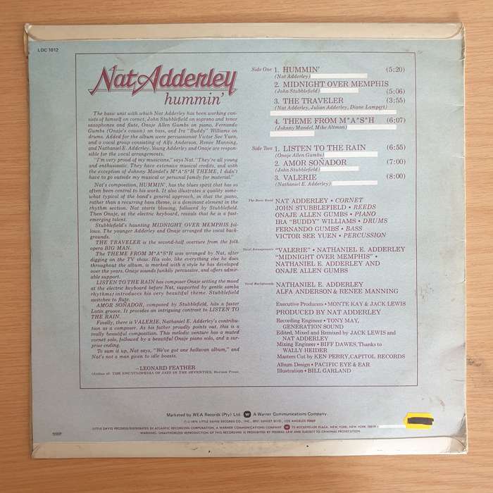 Nat Adderley  Hummin' - Vinyl LP Record  (VG+)