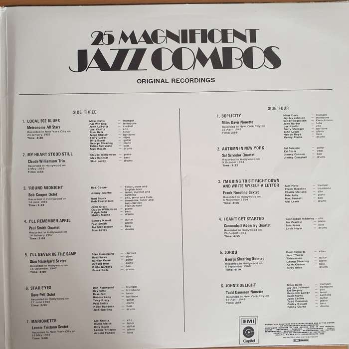 25 Magnificent Jazz Combos - Original Recordings - Double Vinyl LP Record  (VG+)