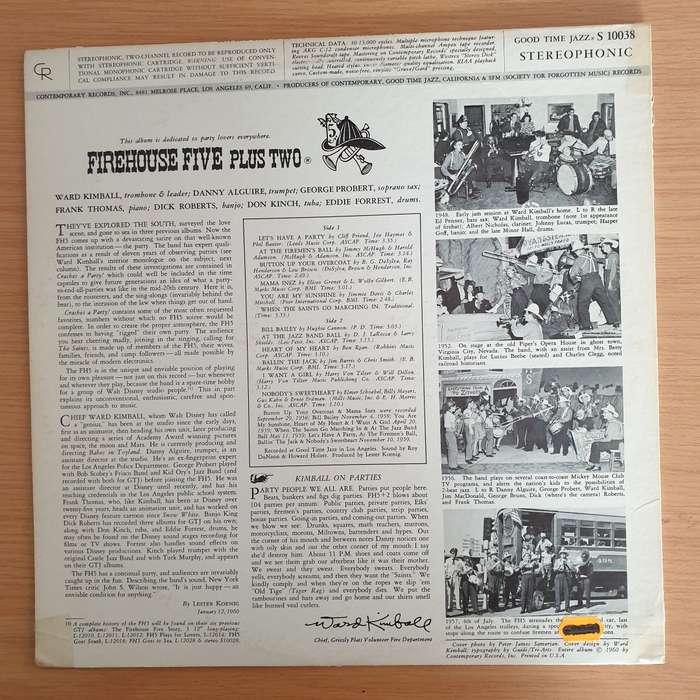Firehouse Five Plus Two  Crashes A Party! - Vinyl LP Record  (VG+)
