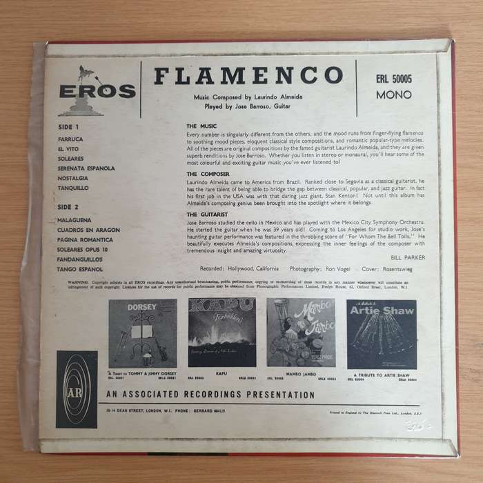 Jose Barroso  Flamenco  Vinyl LP Record (VG)