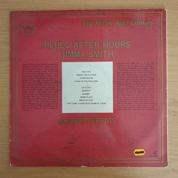 Jimmy Smith - Blues After Hours  Vinyl LP Record  (VG+)