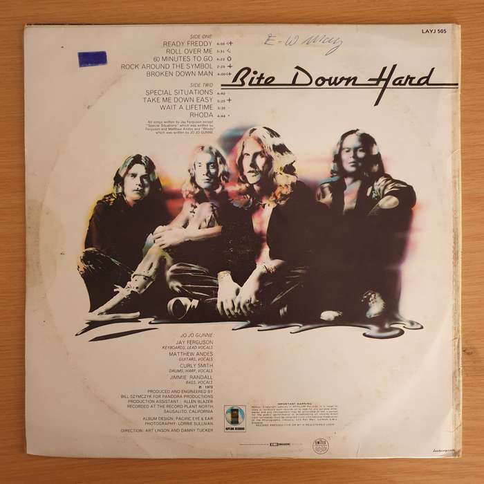 Jo Jo Gunne  Bite Down Hard  Vinyl LP Record  (VG+)