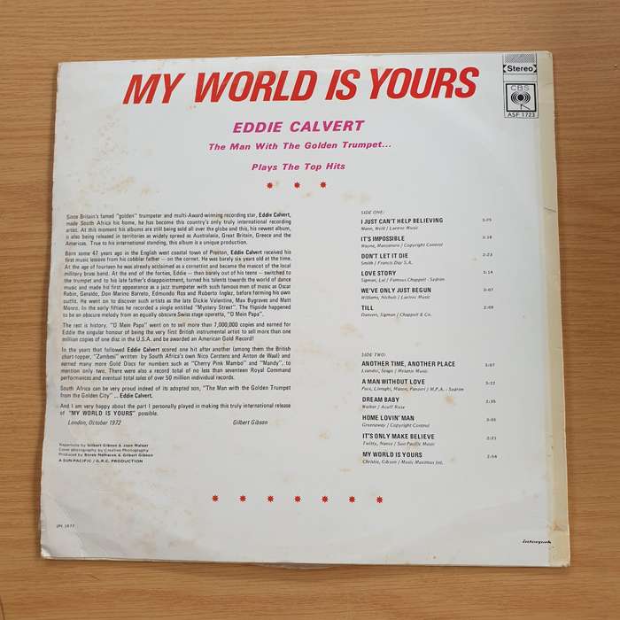 Eddie Calvert - My World is Yours   Vinyl LP Record (VG+)