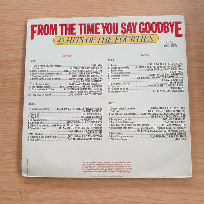From The Time You Say Goodbye: 40 Hits Of The Fourties   Double Vinyl LP Record (VG+)