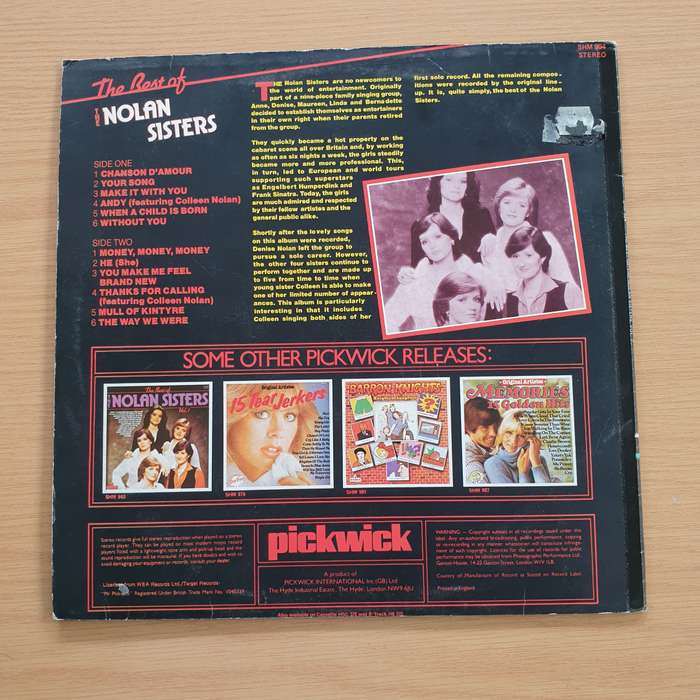 The Nolan Sisters  The Best Of The Nolan Sisters Vol. 2  Vinyl LP Record (VG+)