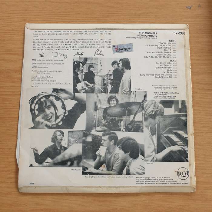 The Monkees  Headquarters - Vinyl LP Record  (VG)
