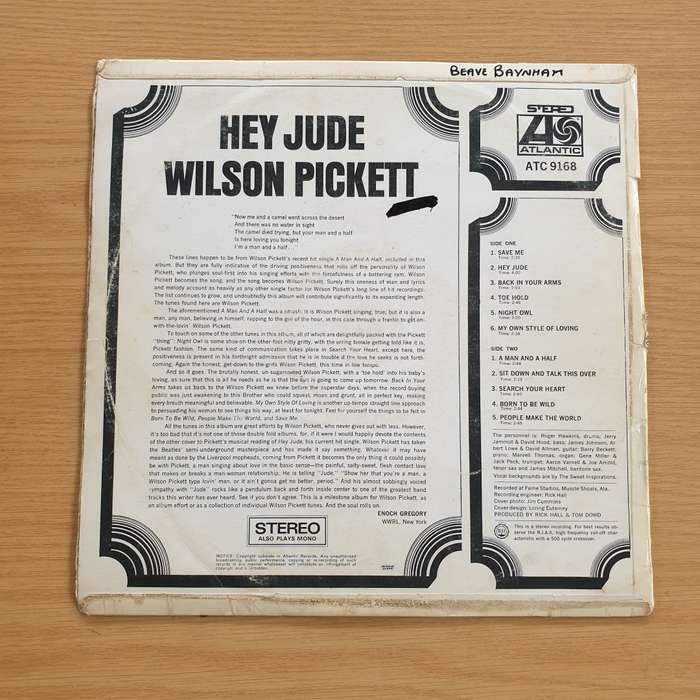 Wilson Pickett  Hey Jude - Vinyl LP Record - Very-Good- Quality (VG-) (verygoodminus)