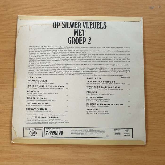 Groep 2  Op Silwervleuels - Vinyl LP Record  (VG+)