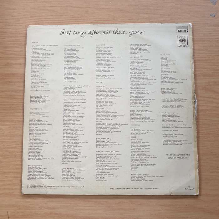 Paul Simon - Still Crazy After All These Years  - Vinyl LP Record (VG)