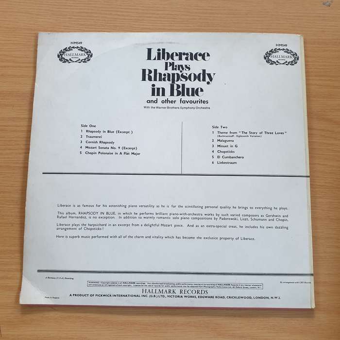 Liberace  Rhapsody In Blue -  Vinyl LP Record (VG+)