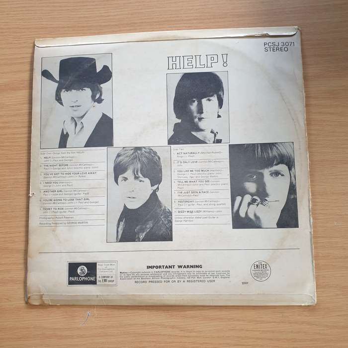 The Beatles  Help! - Vinyl LP Record - Very-Good Quality (VG)  (verry)