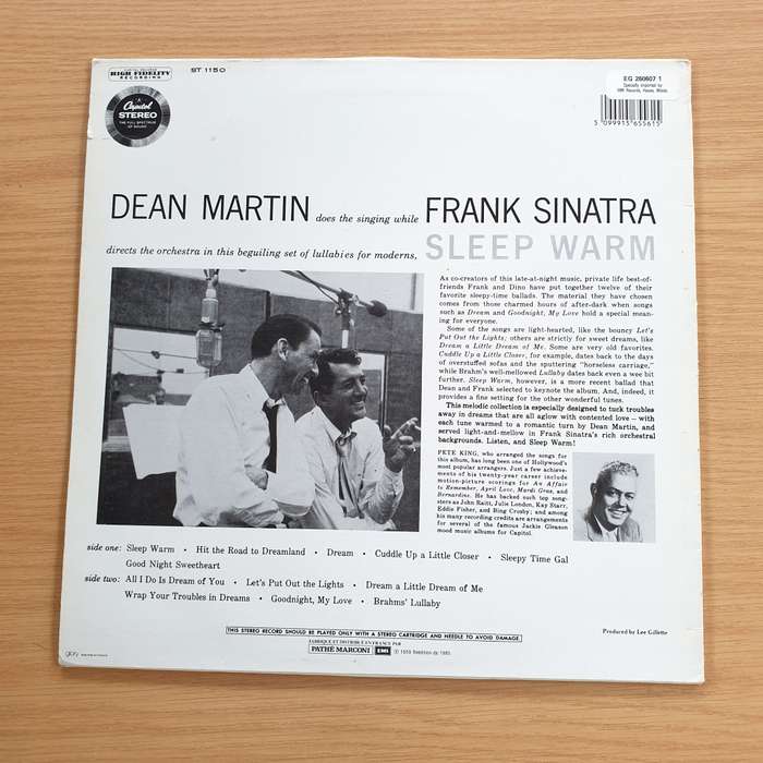 Dean Martin  Sleep Warm - With Orchestra Conducted by Frank Sinatra  - Vinyl LP Record (VG+)