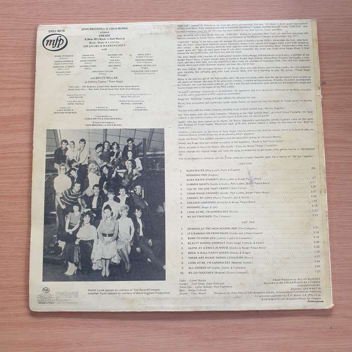 Grease - Original South African Cast Recording  Vinyl LP Record  (VG)
