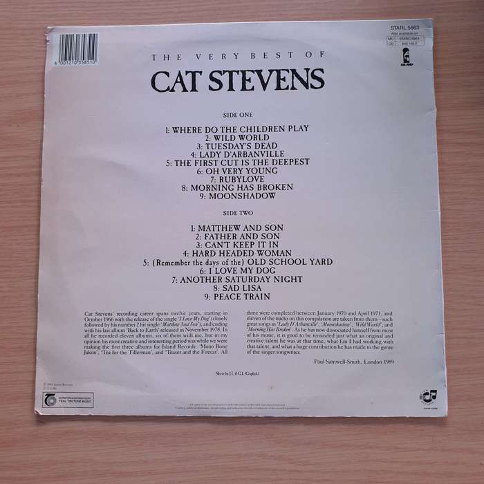 Cat Stevens - The Very Best of  Vinyl LP Record  (VG)