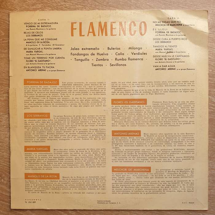 Flamenco - Vinyl LP Record - Opened  - Very-Good Quality (VG)