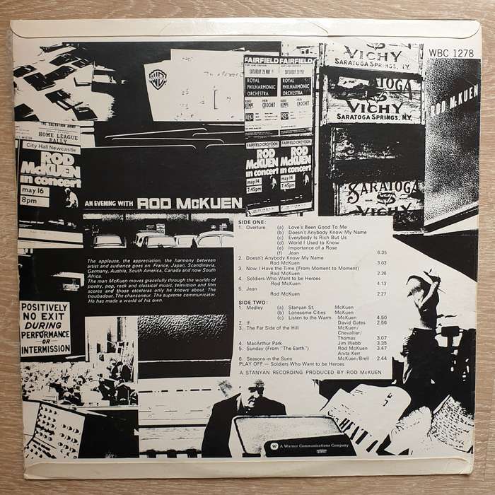 Rod McKuen  In Person - A South African Souvenir -  Vinyl LP Record - Very-Good+ Quality (VG+)