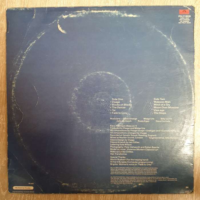 Visage  Visage - Vinyl LP Record - Opened  - Very-Good Quality (VG)